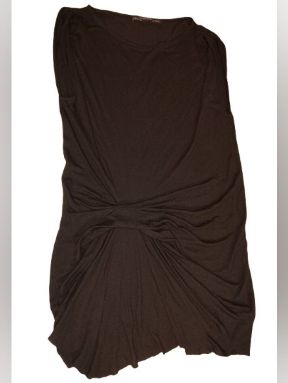 AllSaints Black Sleeveless Twisted Front Drape Dress/Tunic - Size Small